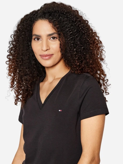 Футболка жіноча Tommy Hilfiger WW0WW24969-017 S Чорна (8719857916724) - зображення 4