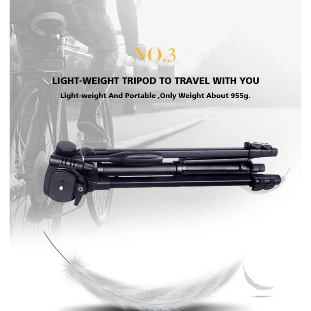 Профессиональной штатив усиленный с пультом TriPod UTM 1.35 м для смартфона, камеры Черный - изображение 2