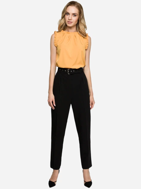 Spodnie regular fit damskie eleganckie Stylove S124 S Czarne (5903068422386) - obraz 3