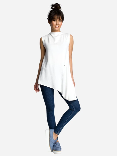 Tunika na ramiączkach damska luźna BeWear B069 S Ecru (5903068408786) - obraz 3