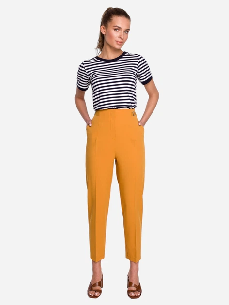 Spodnie regular fit damskie Stylove S296 XXL Żółte (5903887661379) - obraz 3