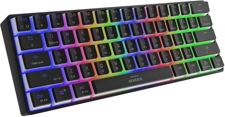 Klawiatura bezprzewodowa Genesis Thor 660 RGB Brown Switch Black (NKG-1914) - obraz 4