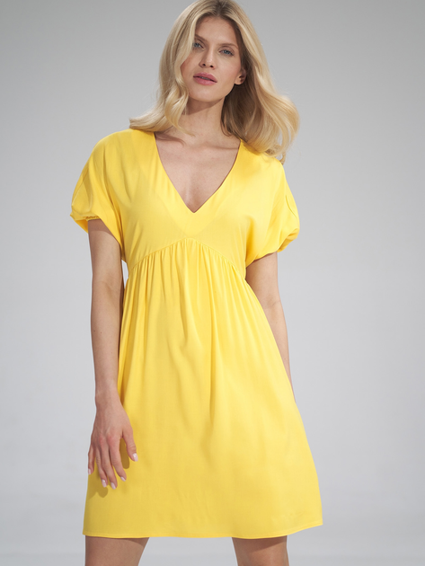 Плаття коротке літнє жіноче Figl M766 L-XL Жовте (5902194390187) - зображення 1