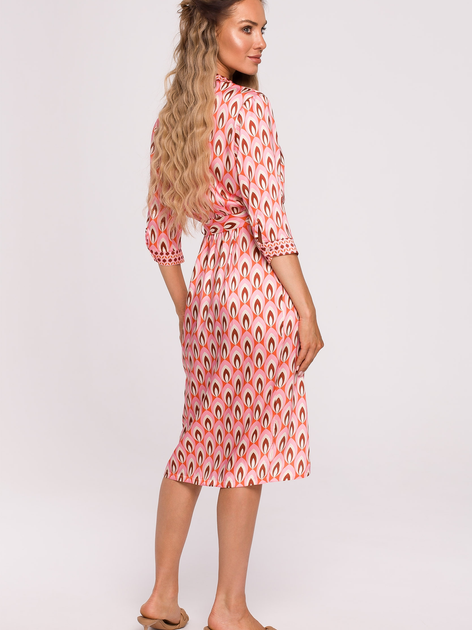 Плаття на запах міді літнє жіноче Made Of Emotion M668 S Рожеве (5903887663953) - зображення 2
