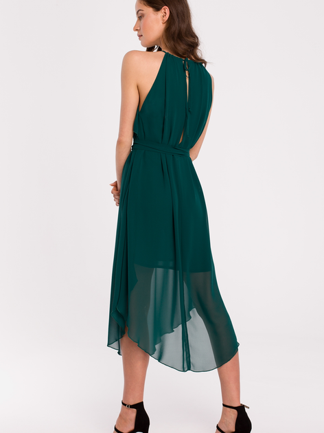 Sukienka na ramiączkach damska elegancka Makover K137 S Zielona (5903887669535) - obraz 2