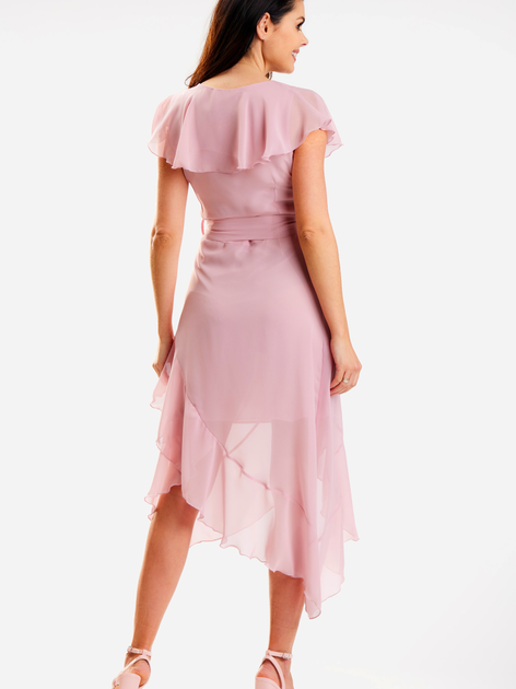 Sukienka midi letnia damska Awama A574 L Różowa (5902360579552) - obraz 2