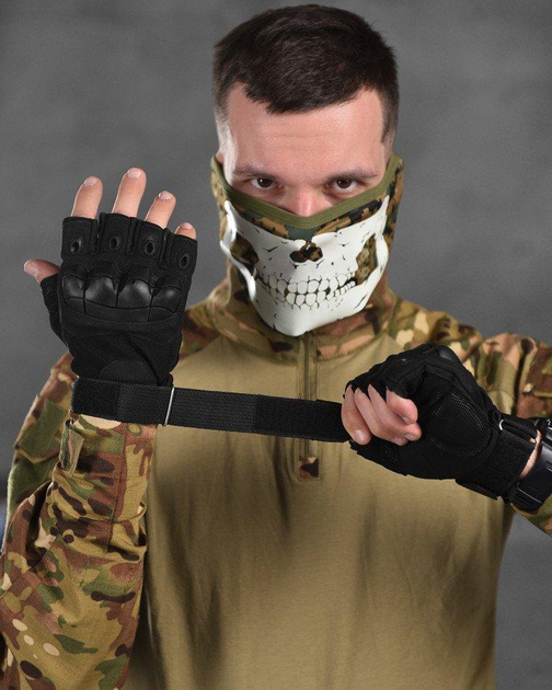 Перчатки беспалые OUTDOOR TACTICS с защитой black M - изображение 2