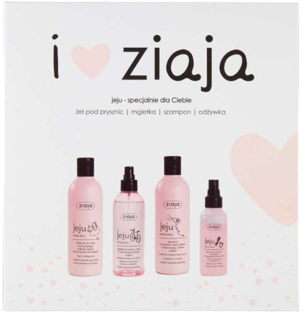 Zestaw Ziaja I Love Ziaja Jeju Dwufazowa odżywka do włosów 125 ml + Szampon do włosów 300 ml + Mgiełka do twarzy i ciała 200 ml + Żel do ciała 300 ml (5901887049951) - obraz 1