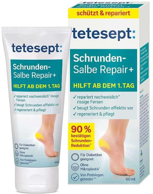 Крем для ніг Tetesept Schrunde Ointment Repair+ 60 мл (4008491751599) - зображення 1