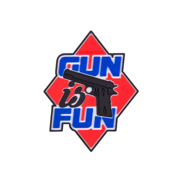 Шеврон тактический Helikon-tex Красный Gun is Fun Patch - PVC - Red (OD-GIF-RB-25) - изображение 1