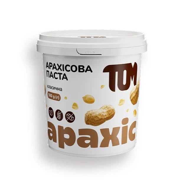 Арахісова паста ТОМ класична 500 г - Фото 1 Арахісова паста ТОМ класична 500 г - изображение 1