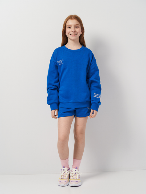 Подростковый комплект (свитшот + шорты) для девочки Minoti 40575TEN 152-158 см Синий (5063025275001) - изображение 1