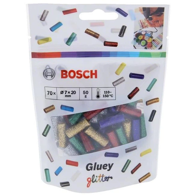 Клеевые стержни Gluey Bosch цветные, 7х20 мм, 70 шт (2608002005) - изображение 2