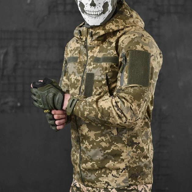 Мужская куртка с капюшоном "Field" рип-стоп пиксель размер L - изображение 2