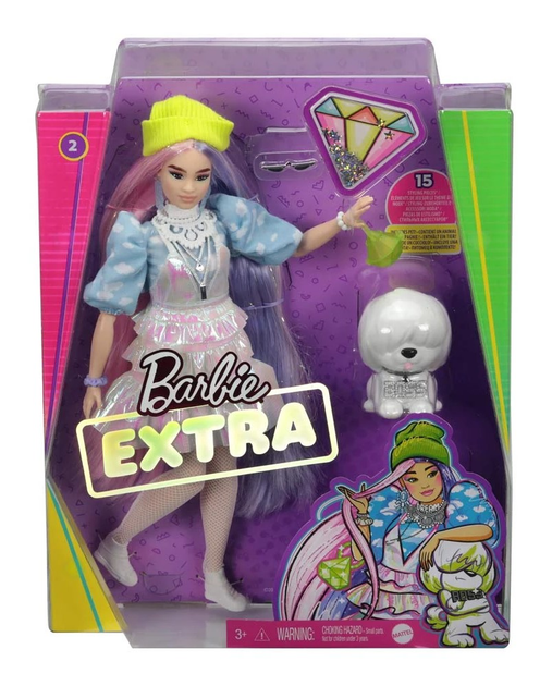 Лялька з аксесуарами Mattel Barbie Promo Extra Moda з рожево-фіолетовим волоссям 30 см (887961931891) - зображення 1