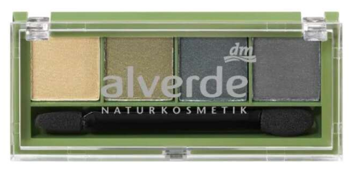 Палітра тіней для повік Alverde Natural Cosmetics Quattro 85 Galactic Green 4.4 г (4058172630279) - зображення 1