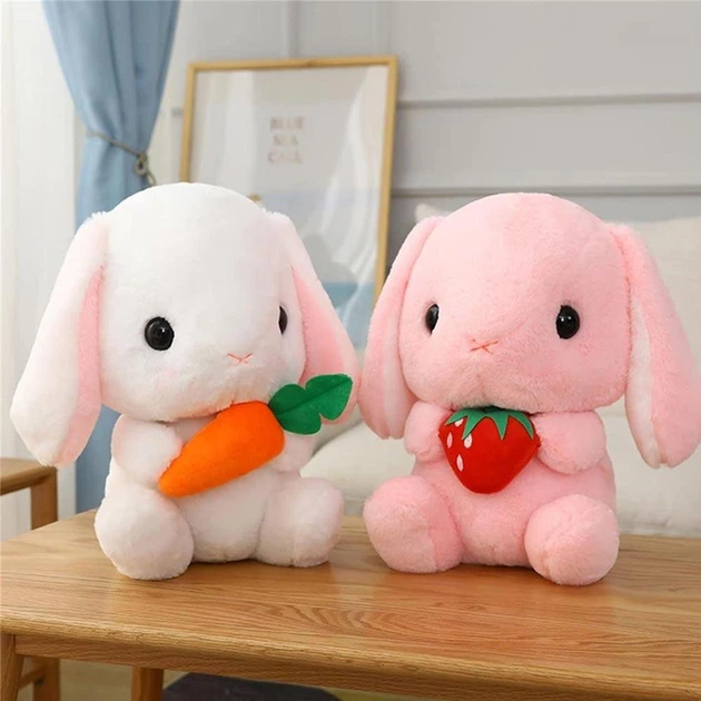 Мягкая игрушка кролик с клубничкой розовый 22 см (NR0187_2) - Фото 4 Мягкая игрушка кролик с клубничкой розовый 22 см (NR0187_2) - изображение 4