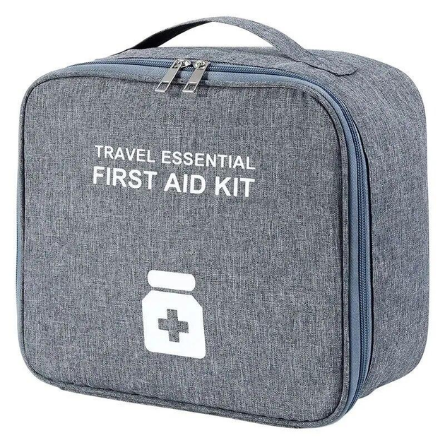 Аптечка органайзер / сумка для хранения лекарств и медикаментов, дорожная, 25х22х12 см, серый (81701480) - изображение 1