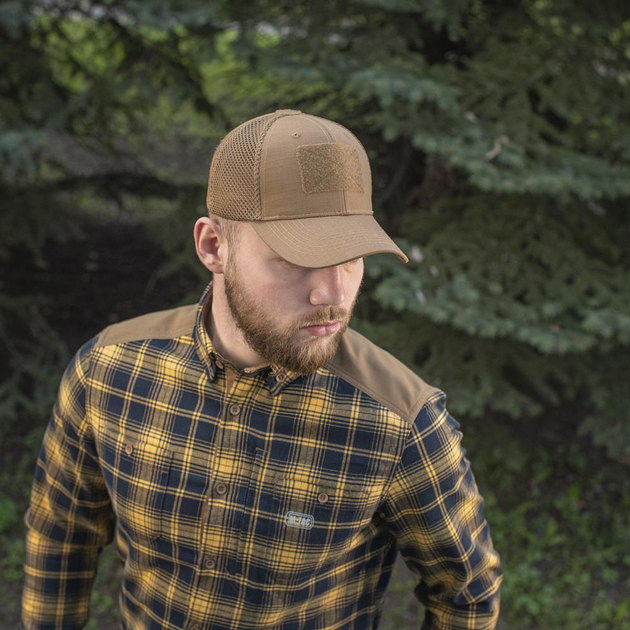 Легкая M-Tac бейсболка с липучкой и сеткой Flex рип-стоп Coyote Brown S - изображение 5