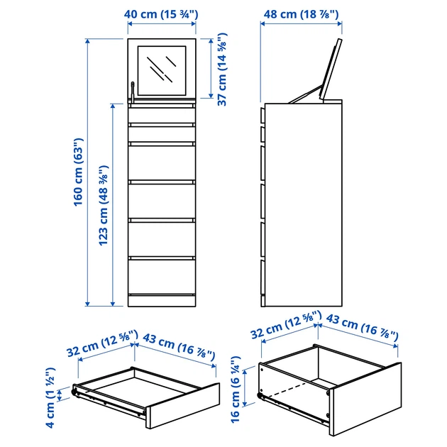 Комод MALM Ikea (Ікея) Колір Чорний, 504.035.89 - зображення 7