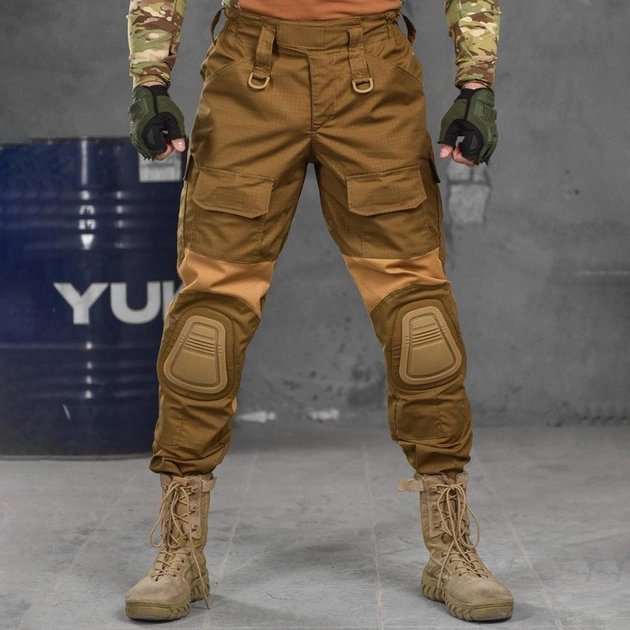 Чоловічі штани з наколінниками 7.62 ріп-стоп / Брюки з еластичними вставками койот розмір M - зображення 1