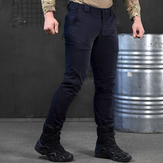 Чоловічі штани Patriot стрейч коттон темно-сині розмір XL - зображення 2