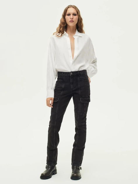 Джинсы Карго женские Zara 240479473 34 Черные (1159800715) - изображение 3
