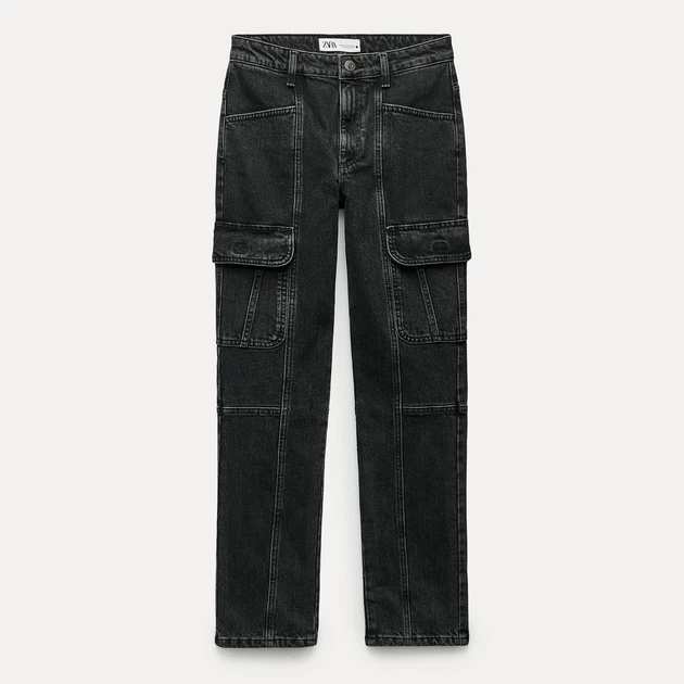 Джинсы Карго женские Zara 240479473 34 Черные (1159800715) - изображение 6
