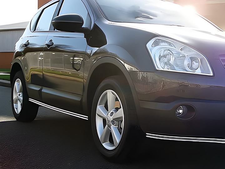 Боковые двойные трубы (2 шт., нерж) для Nissan Qashqai 2007-2010 гг - изображение 1