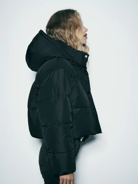 新品　ZARA BASIC モノトーンフラワーコンパクトブルゾン ZARA ザラフラワープリントジャケット Mサイズ ブルゾン アウター 花柄