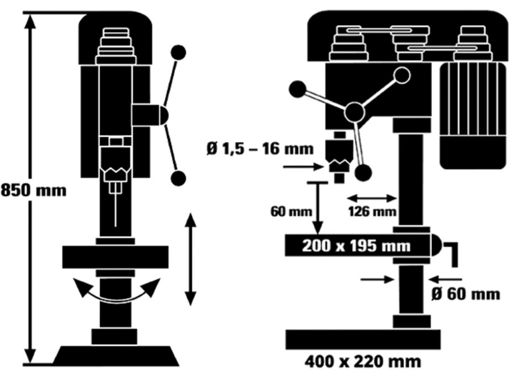 Свердлильний верстат Einhell TC-BD 630/1 (4520597) - зображення 2