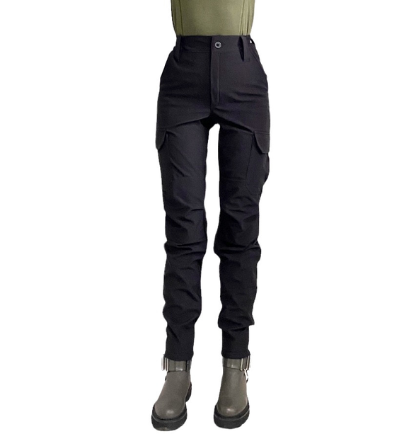Жіночі поліцейські тактичні штани 48 чорні утеплені - зображення 1