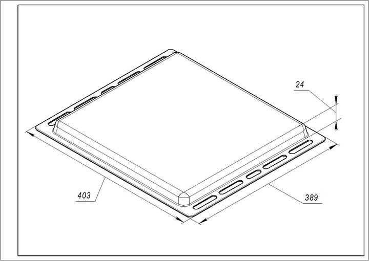 Противень для духовки Indesit, Ariston C00078391 403x389x24mm эмалированный - изображение 2