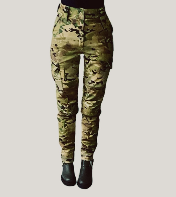Жіночі тактичні утеплені штани софтшел 50 мультикам - зображення 1