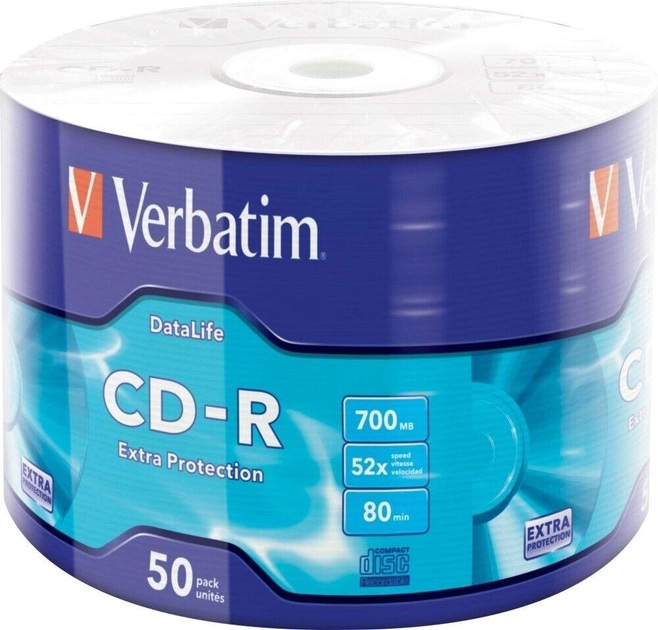 Verbatim CD-R 700 MB 52x Wrap 50 шт (43787) - зображення 1
