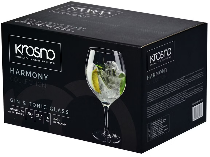 Набір келихів для джин тоніку Krosno Harmony 700 мл х 6 шт (5900345831978) - зображення 4
