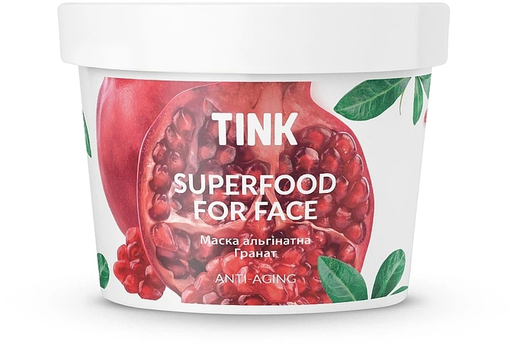 Альгінатна маска антивікова "Гранат і гіалуронова кислота" - Tink SuperFood For Face Alginate Mask 15g - Фото 1 Альгінатна маска антивікова "Гранат і гіалуронова кислота" - Tink SuperFood For Face Alginate Mask 15g - зображення 1