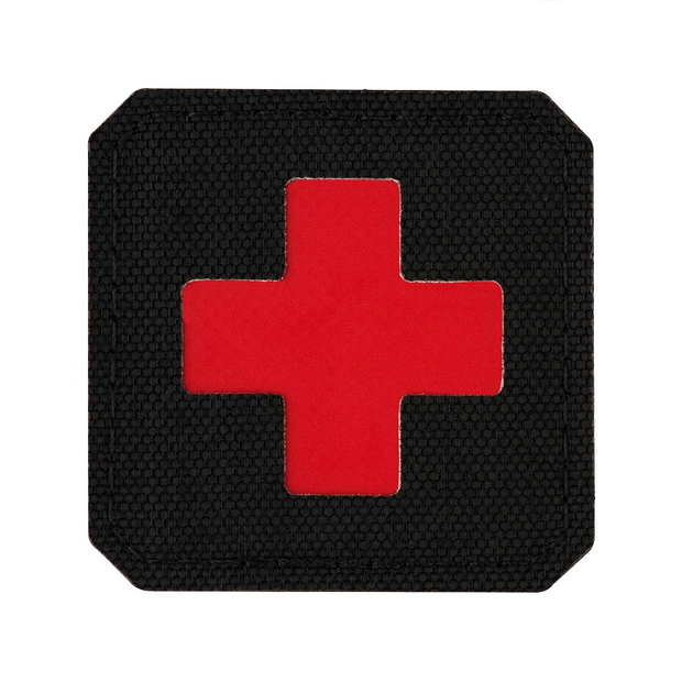 Нашивка Medic M-Tac Laser Cut Cross Black/Red - зображення 1