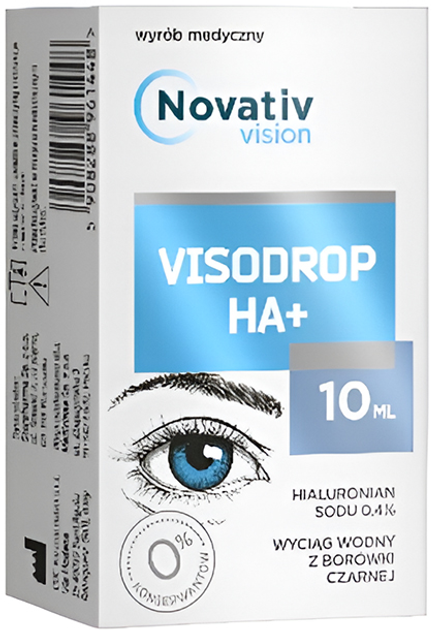 Krople do oczu Medicinae Novativ Vision Visodrop HA+ 10 ml (5908288961448) - obraz 1