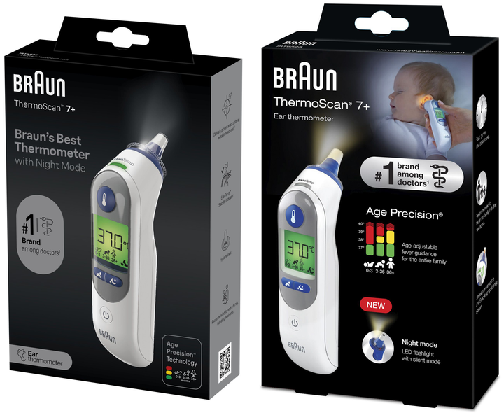 Термометр вушного типу Braun ThermoScan 7+IRT6525 з системою AGE Precision з підсвіткою (IRT6525NOE) - зображення 8