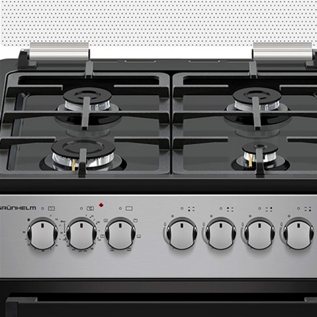 Плита газовая с электрической духовкой Grunhelm F661234GB (BP133512) - изображение 3