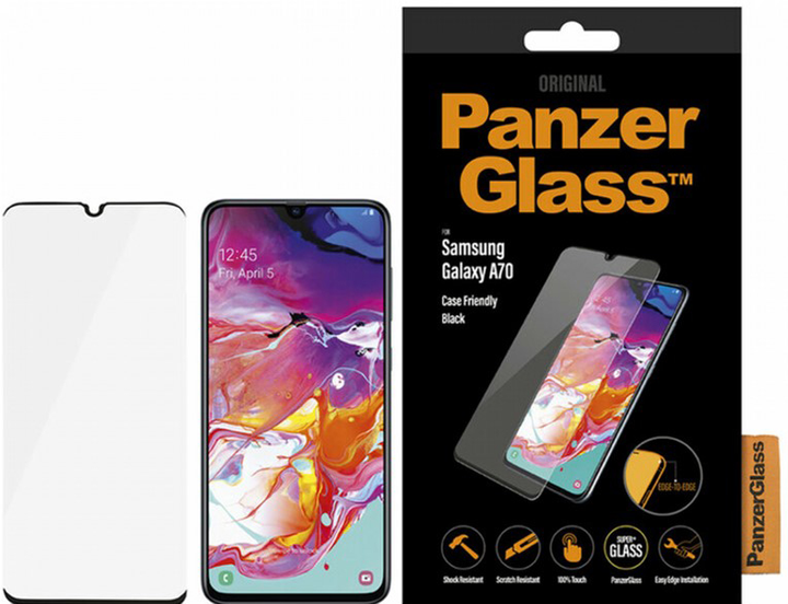 Захисне скло Panzer Glass Edge-to-Edge для Samsung Galaxy A70 Black (5711724071911) - зображення 1