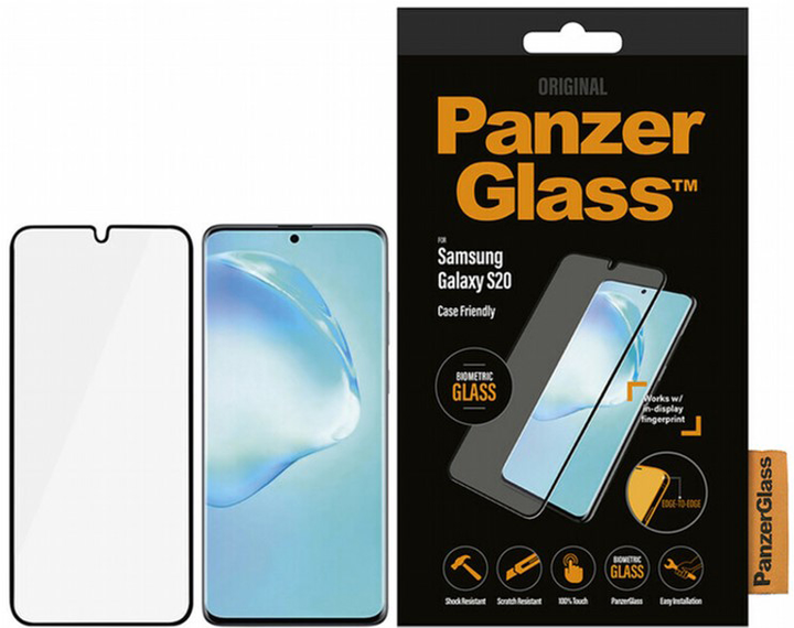 Szkło hartowane PanzerGlass Case Friendly biometric do Samsung Galaxy S20 Black (5711724072222) - obraz 1