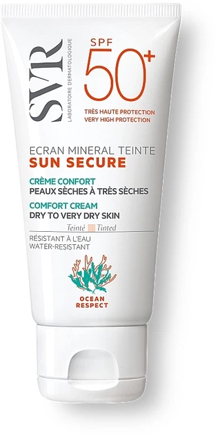 Сонцезахисний крем з тоном для сухої та дуже сухої шкіри - SVR Sun Secure Ecran Mineral Teinte Comfort Cream SPF50+ 60ml (789228-79538) - изображение 2