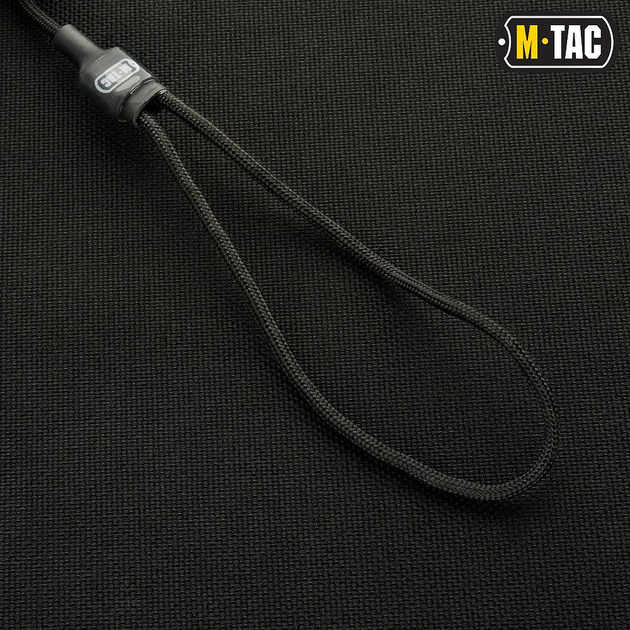 Шнур черный страховочный с комбинированый M-Tac Lite D-кольцом - зображення 2