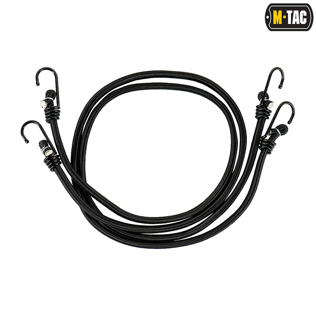 Эластичный шнур черный с зацепами M-Tac (2шт) - изображение 1