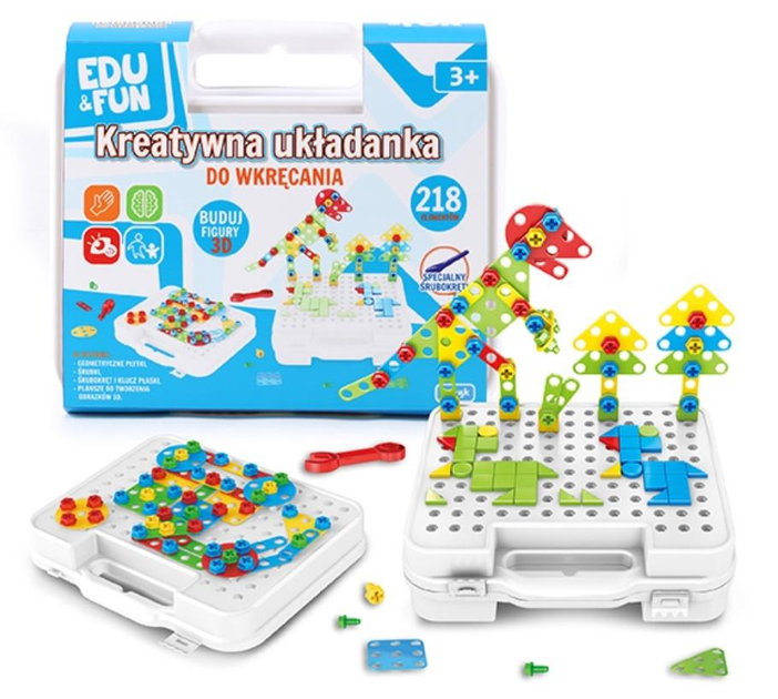 Klocki konstrukcyjne Artyk Edu Fun Układanka kreatywna 3D 218 elementów (5901811128806) - obraz 1