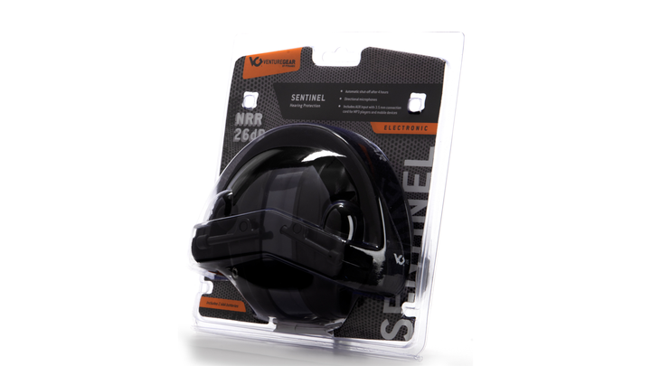 Протишумні навушники захисні активні venture sentinel nrr gear 26db (чорні) - зображення 2
