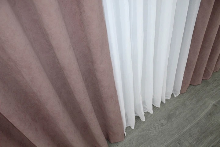 Комплект готовых штор VR-Textil Микровелюр SPARTA № 1250ш Пудровый 150х290 см 2 шт (33-0085) - Фото 7 Комплект готовых штор VR-Textil Микровелюр SPARTA № 1250ш Пудровый 150х290 см 2 шт (33-0085) - изображение 7