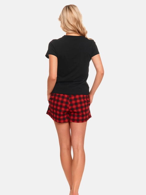Піжама (футболка + шорти) жіноча бавовняна Doctor Nap PM.9943 XL Червоний/Чорний (5902701148034) - зображення 2